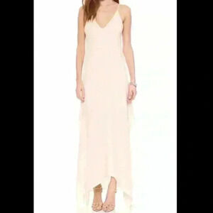 Rory Beca Blush Slip Maxi Dress in Size S with Adjustable Spaghetti Straps